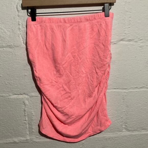 Sundry Neon Pink Runched Sweatskirt - Size S - Picture 1 of 6